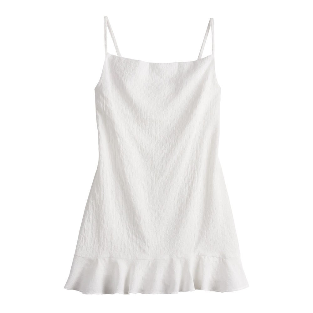 Juniors' Live To Be Spoiled Cami Strap Flounce Mini Dress
